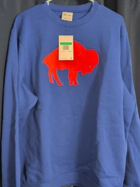 Men's Blue Buffalo Bills Crewneck Sweater